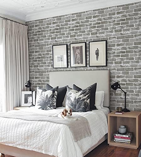 Timeet 3D Vintage Grey Brick Wallpaper 17.7"×472" Brick Peel and Stick - Image 3