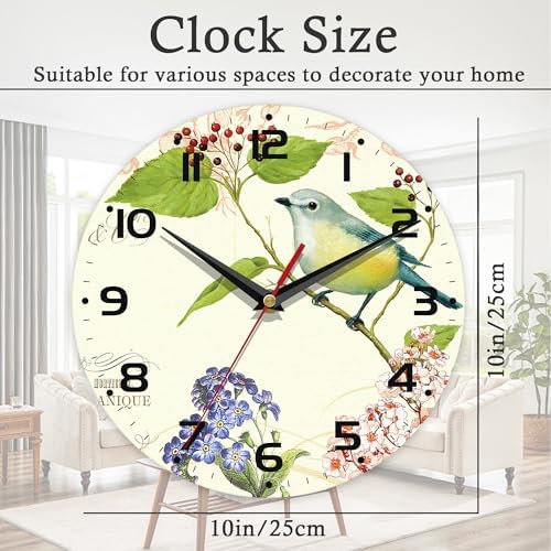 Wall Clock, 10 Inch Silent Non-Ticking Home Kitchen Decor, Battery Operated - Image 2