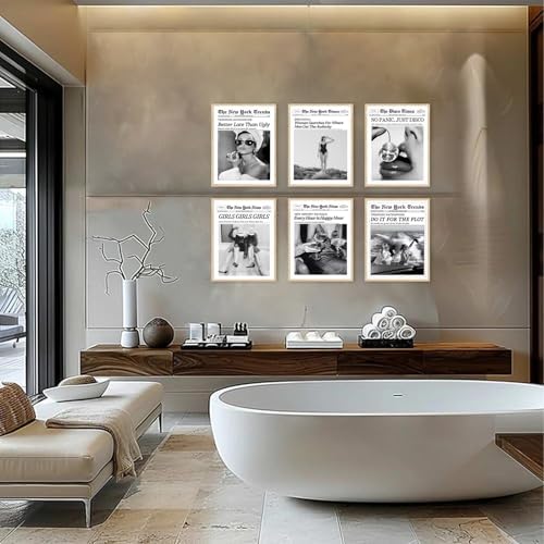 TWNSLLA Trendy Newspaper Wall Art Woman Searches - Image 6