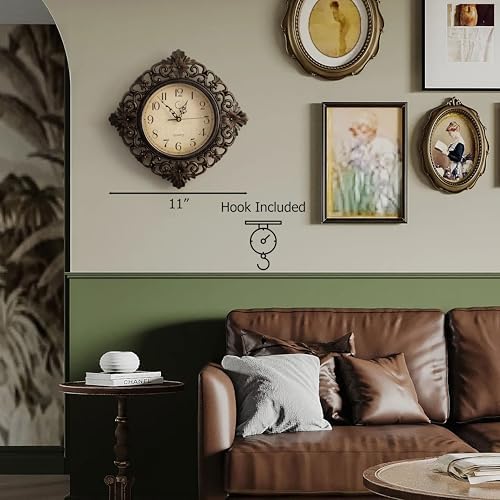 Clockswise 11" Classic Round Decorative Hanging Wall Clock - Image 3