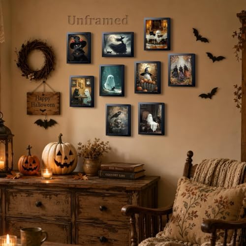 XYHYRA Halloween Wall Art Canvas Prints Set of 9, Dark Academia Wall Decor - Image 6