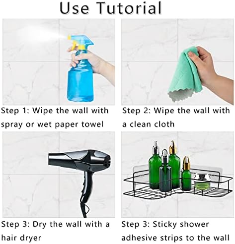 2 Pack Shower Caddy Adhesive for Replacement, Strong Transparent Adhesive for - Image 3