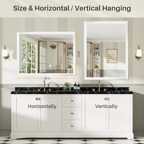 Briivue Bathroom Wall Mirror, 48x36 Inch - Image 6
