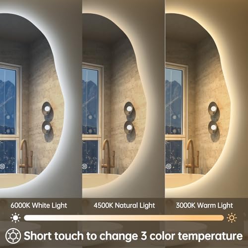 24x32 Irregular LED Bathroom Mirror - Image 5