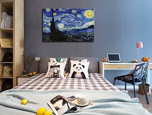 msspart Starry Night by Vincent Van Gogh Canvas Wall art, Classic Painting - Image 3