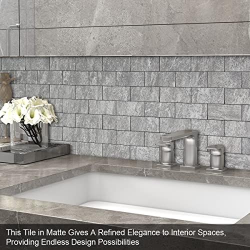 BeNice Marble Peel Stick Backsplash Tile Kitchen Travertine Gray 10pcs - Image 4