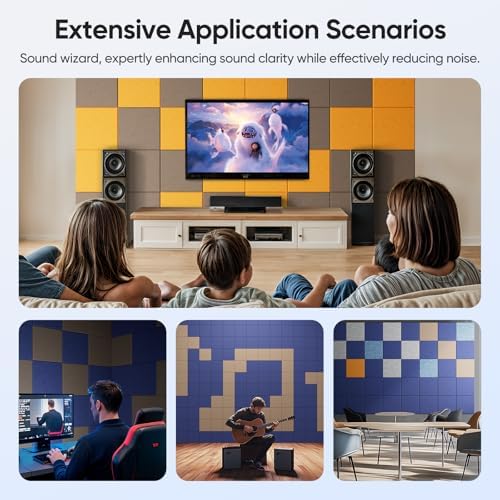 Square Acoustic Panels, 12 Pack Self-Adhesive Sound Panels - Image 6