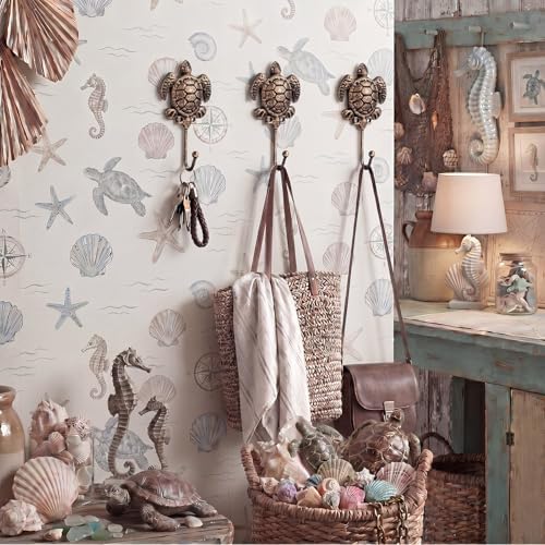 Hicarer 3 Pcs Sea Turtle Wall Hooks Cast Iron Hangers - Image 3