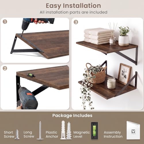 Walnut Shelves for Wall 24x6 Inch - Image 6