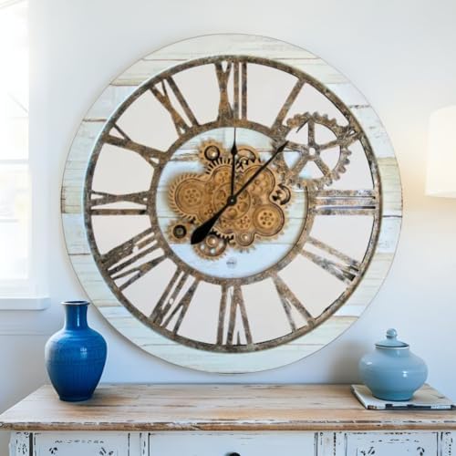 ImprovingLife The Gears Clock 36'' Inch Real Moving Gear Wall Clock Vintage - Image 4