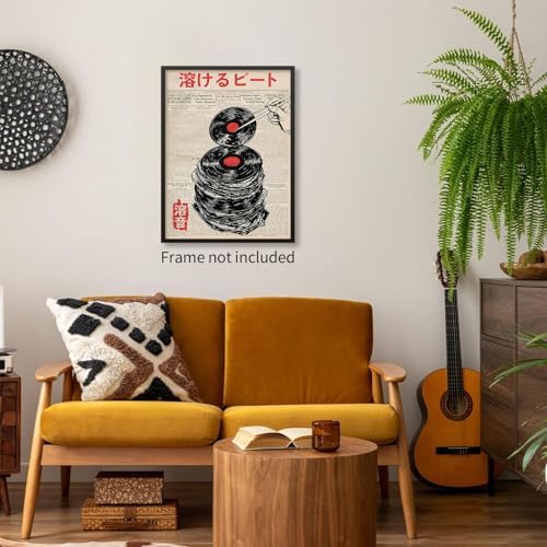 Japanese Vintage Music Poster Retro Newspaper Aesthetic Wall Art Melting Vinyl - Image 6