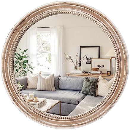 Round Wood Mirror by sawsile