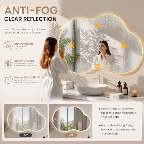 26" x 48" Irregular Backlit Bathroom Mirror - Image 3
