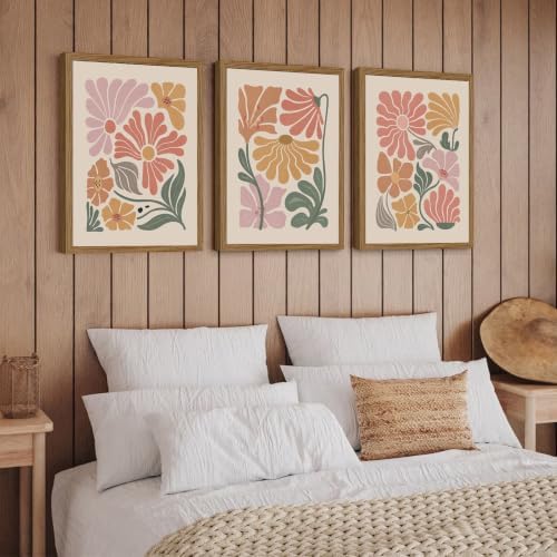Boho Flower Wall Art Decor Abstract Floral Canvas Prints Botanical Plant Wall - Image 7