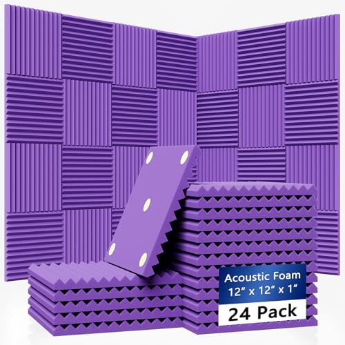 24 Pack Acoustic Foam Wall Panels by Temgcuam