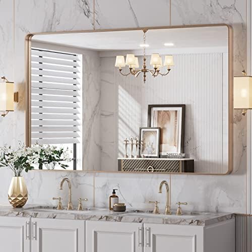 LOAAO 48"X30" Gold Bathroom Mirror by LOAAO