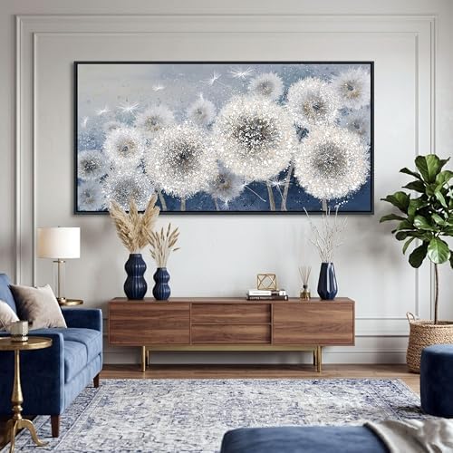 Pogusmavi Dandelion Wall Art Modern Wall Decor Botanical Framed Artwork - Image 2