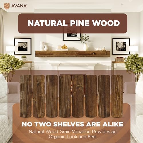 Avana Rustic Fireplace Mantle Shelf - Image 3