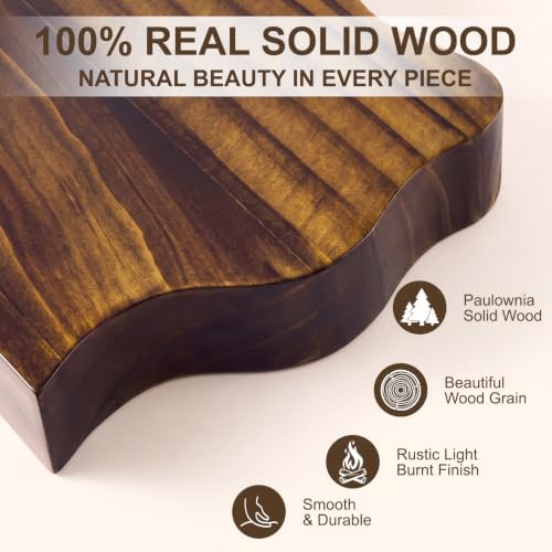 Sliner 2 Pack Corner Floating Shelves, Paulownia Wood, 16 x 12 Inch - Image 6