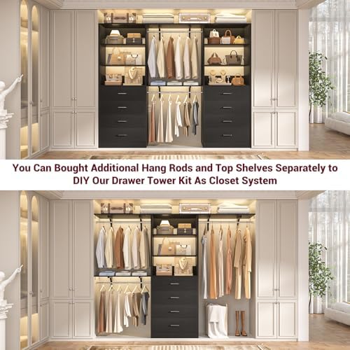 Aheaplus Closet Drawers System, 21.3" Wood Closet Organizer - Image 6
