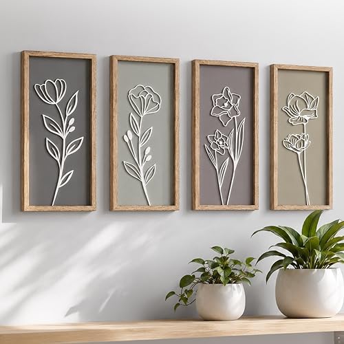 Tide and Tales 3d Framed Wall Art, Floral Boho Wall Decor by TideandTales