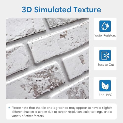 COMSTICKC 3D Faux Brick Wall Panels Peel and Stick Decorative Tiles Sticker - Image 5