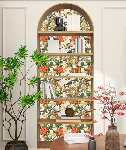 Danodoi Orange Vintage Bird and Stick Wallpaper 17.5" x 393" - Image 4