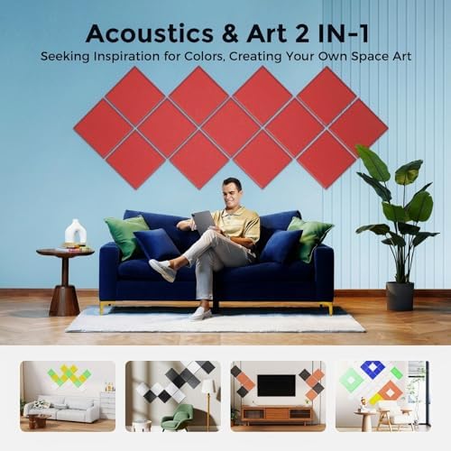 12 Pack Self-Adhesive Acoustic Panels, 2nd Generation Sound Absorbing Panel - Image 5