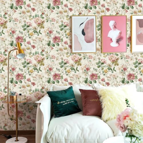 Nukofal Vintage Floral Peel and Stick Wallpaper - Image 2
