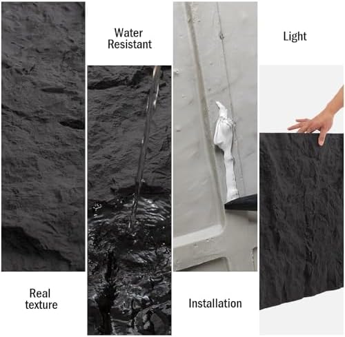 Faux Stone Wall Panel Rock Wall Panels Flexible Wall Panels Graphite Black - Image 4