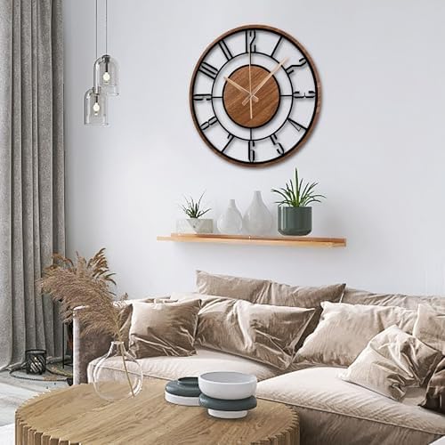 Metal Large Wall Clock, Silent Battery Operated Clocks - Image 6