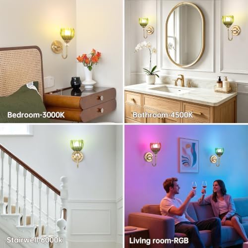 Set of 2 Vintage Battery Operated Wall Sconce, Rechargeable Wall Lamp - Image 6