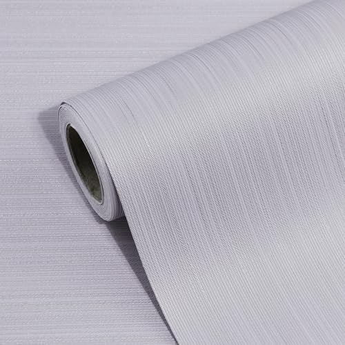 Silver Grasscloth Peel and Stick Wallpaper, A Set of 15.7"x1181" Textured by Horryhaushomedecoration