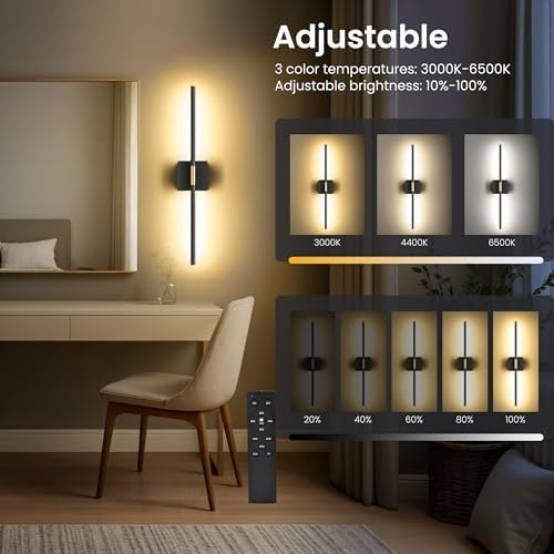10000mAh Rechargeable Wall Lights, 29 Inch, 2 Pack - Image 4