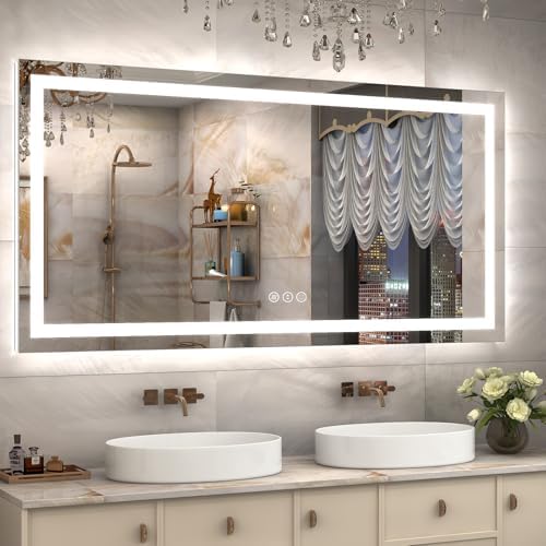 60x30 LED Lighted Bathroom Mirror by ODDSANMirrors