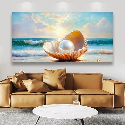 Seashells Pearls Pictures Canvas Wall Art Living Room Office Bedroom Wall Decor - Image 7