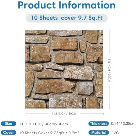 COMSTICKC 3D Peel and Stick Faux Stone Wall Panels - Image 5