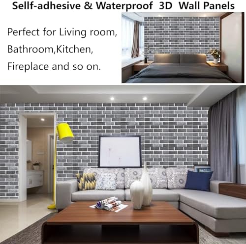 3D Wall Panels Peel and Stick 10 PCS PVC Brick Stone Wallpaper - Image 5