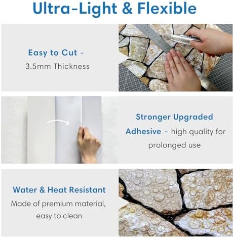 COMSTICKC 3D Peel and Stick Faux Stone Wall Panels - Image 4