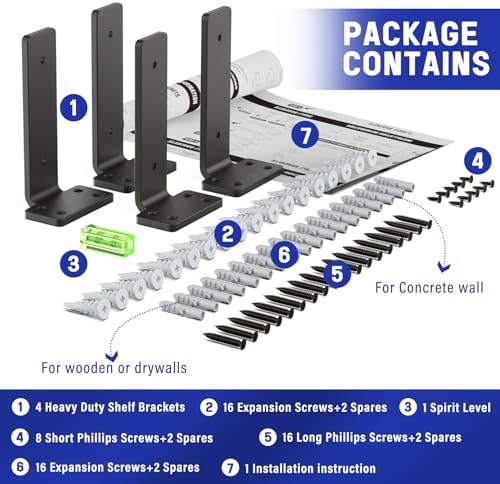 Goovilla Shelf Bracket, Floating Shelf Brackets 6 inch Long, 4 Pack - Image 7
