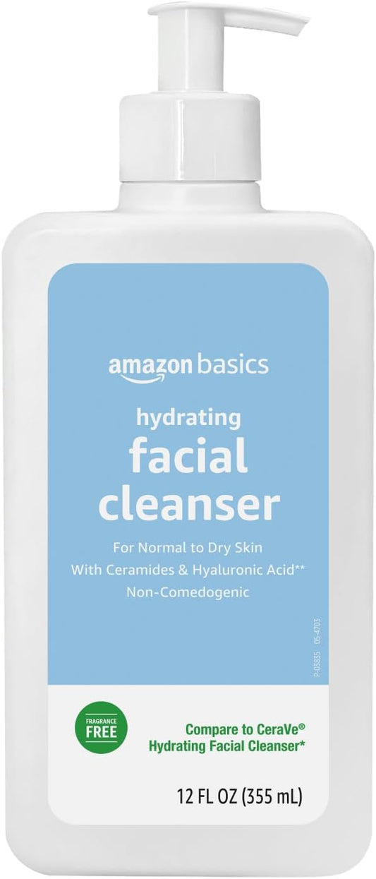 Amazon Basics Hydrating Facial Cleanser, 12 Fl Oz, Pack of 1