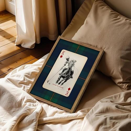 Framed Vintage Playing Card Wall Art Set of 2, Classic Polo Rider and Race - Image 6
