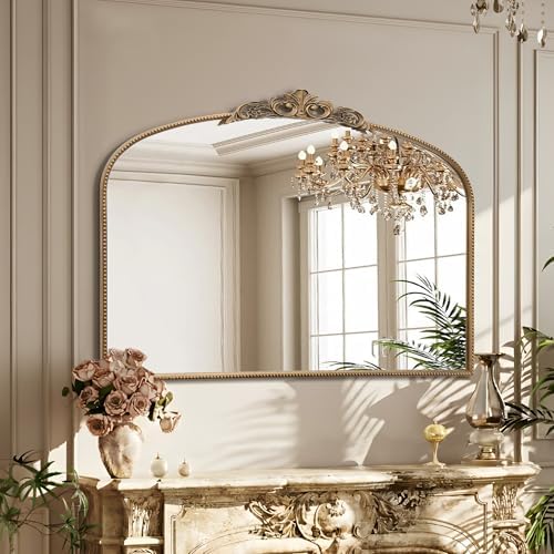 Micasso Large Vintage Gold Mirror: 48"x33" Baroque Antique Wall Mirror by Micasso