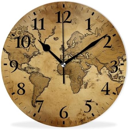 Round Analog Wall Clocks Non-Ticking Silent Clock Battery Operated Clcoks by Kyvita
