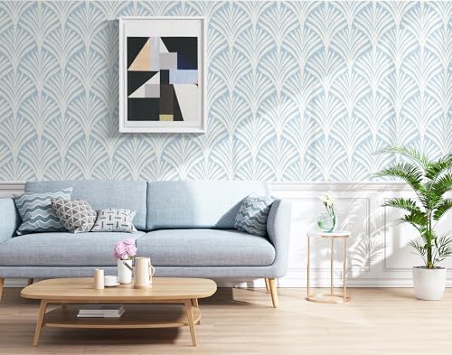 Hopepak Blue Peel and Stick Wallpaper Self Adhesive Removable Wall Paper - Image 4