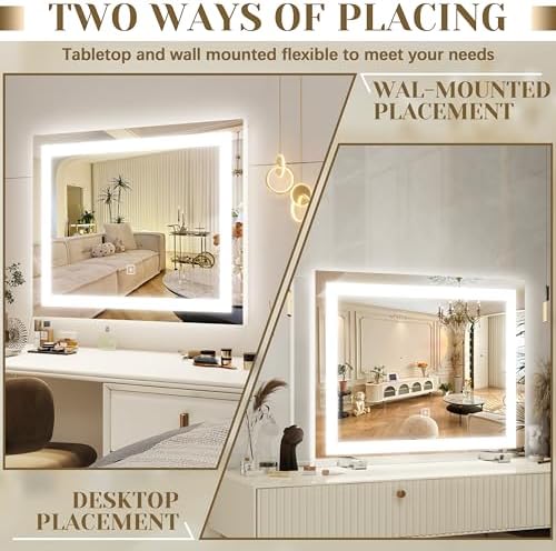 ROLOVE 22x20 Inch Lighted Vanity Mirror, 3 Color Modes - Image 6