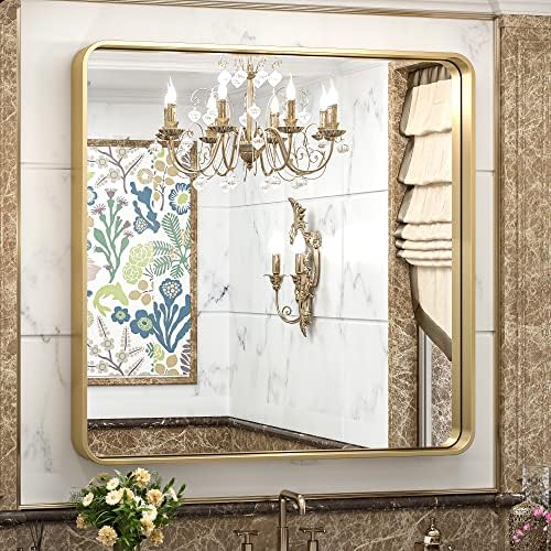 TokeShimi 36x36 Inch Gold Bathroom Vanity Mirror by TokeShimi
