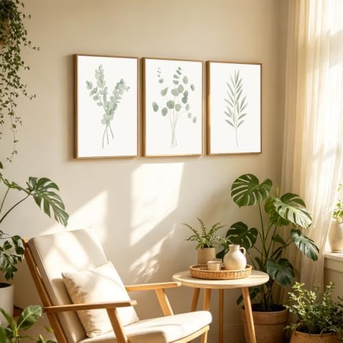 Sage Green Botanical Wall Art Deor Eucalyptus Leaf Pictures Plant Prints - Image 4