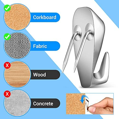 LEIFIDE 10 Pieces Cubicle Hooks Clips, 40 Lbs Picture Hangers - Image 3
