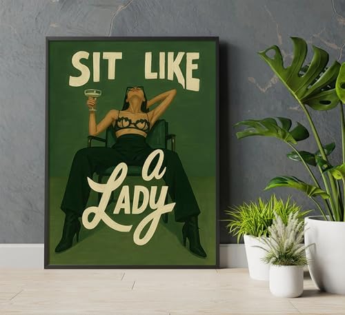 QLDENIX 3Pcs Trendy Bold Feminist Wall Art Green Vintage Funky Girl Power - Image 2